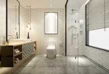 Salle de bain moderne, luxe et carrelage