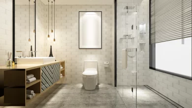 Salle de bain moderne, luxe et carrelage